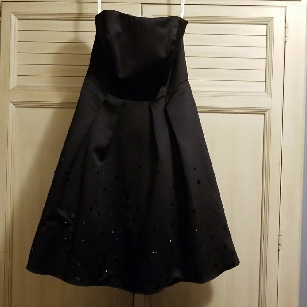 black formal dress with black sequence
